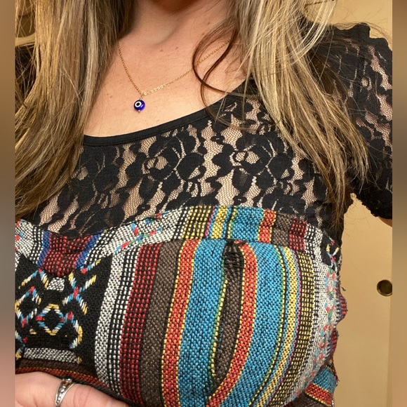 Boho strapless multicolor dress - Picture 5 of 7